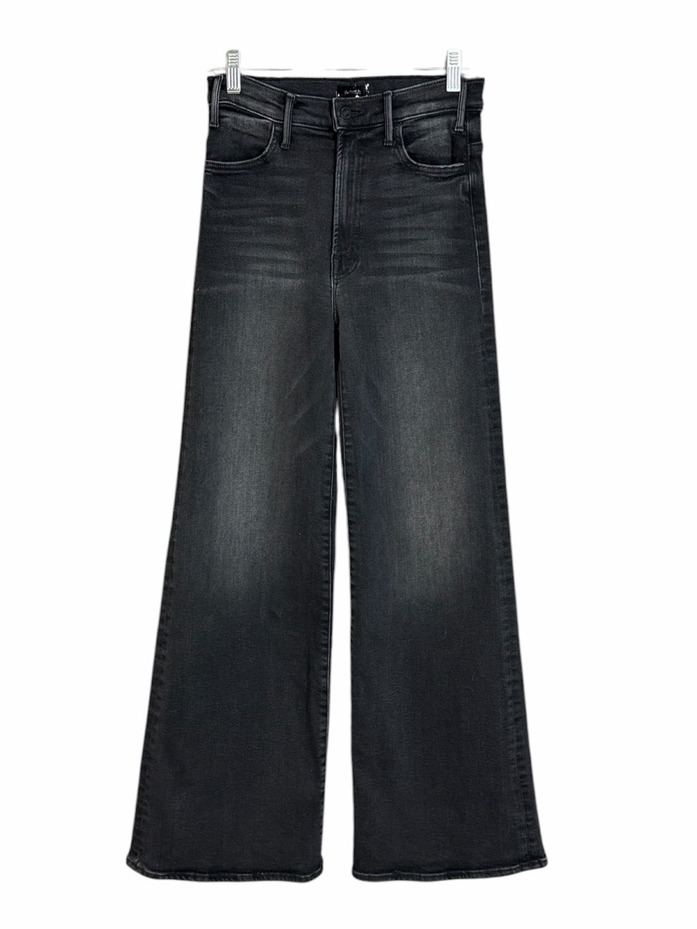MOTHER Black Washed Wide-Leg Flare Jeans - Picture 2 of 9